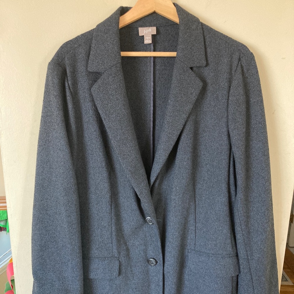 EUC J. Jill Lightweight Wool Blend Blazer, Size L